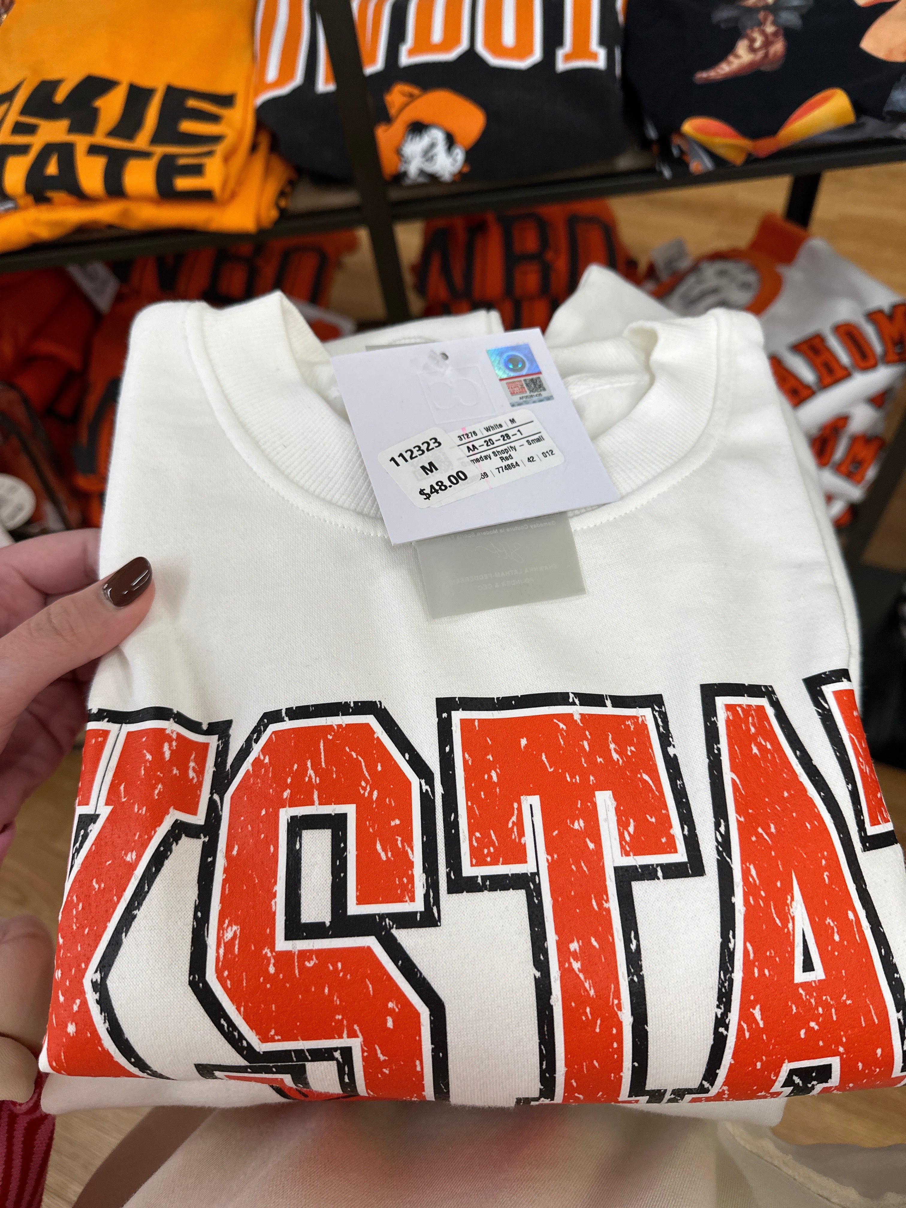 OKLAHOMA STATE COWBOYS WHITE SWEATSHIRT