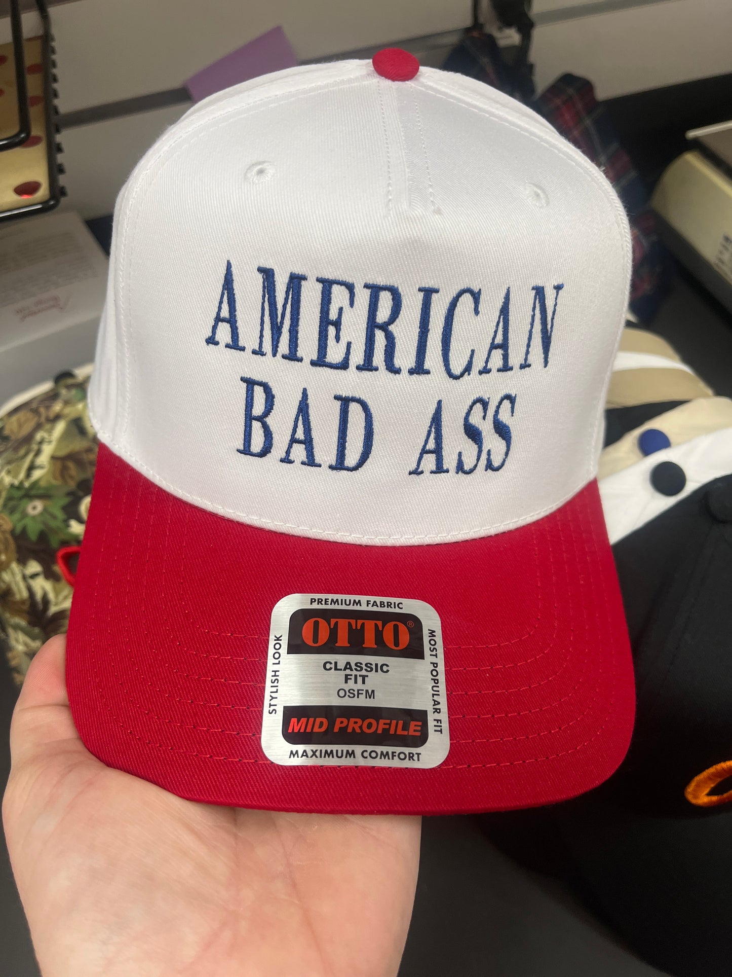 WHITE/RED HAT - AMERICAN BAD ASS