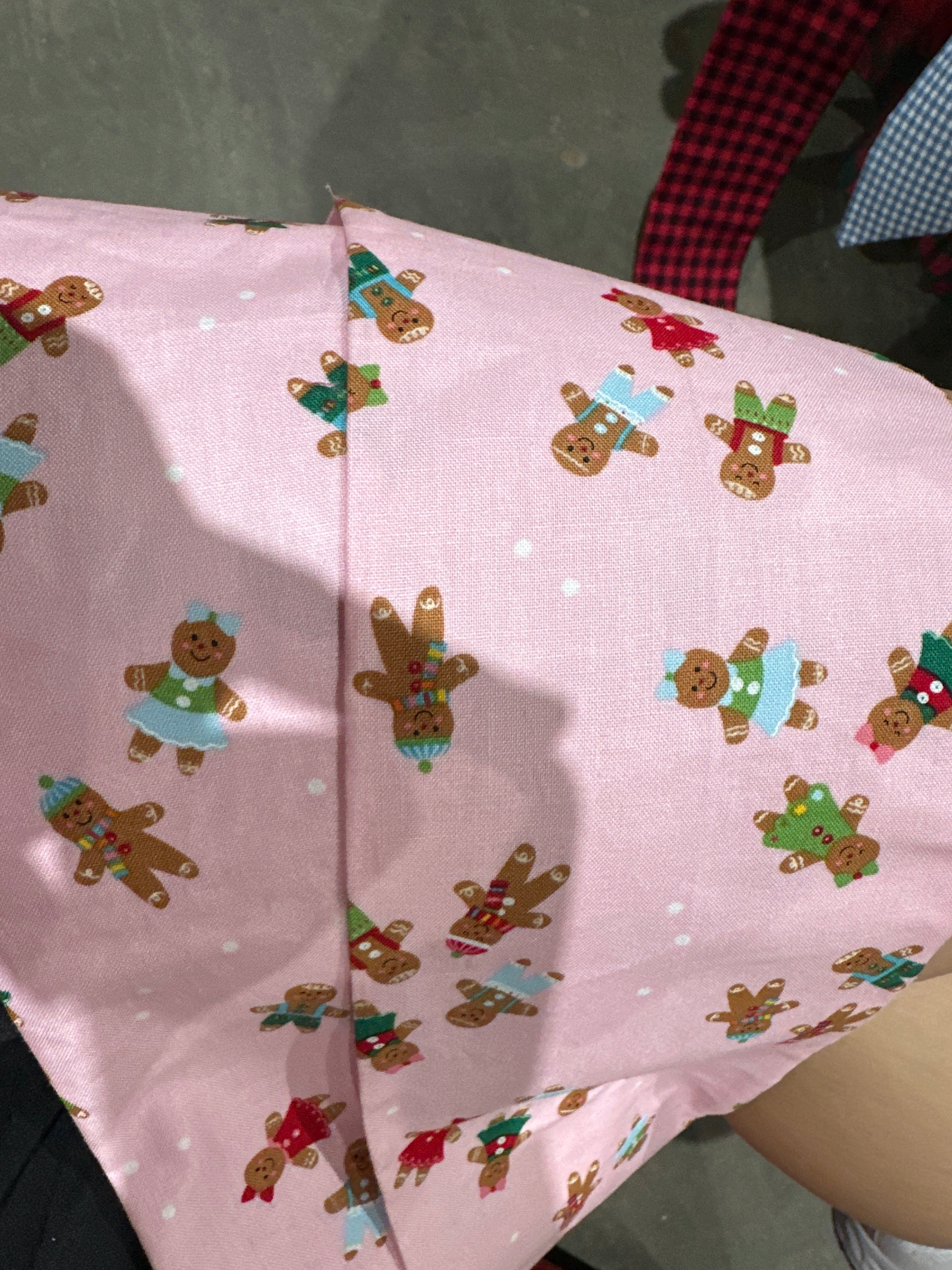 Pink Gingerbread Kids Wreath Scarf