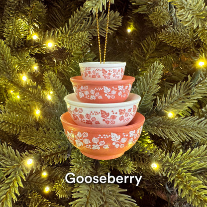 MINI PYREX-INSPIRED BOWL ORNAMENT - RETRO CHRISTMAS DECOR