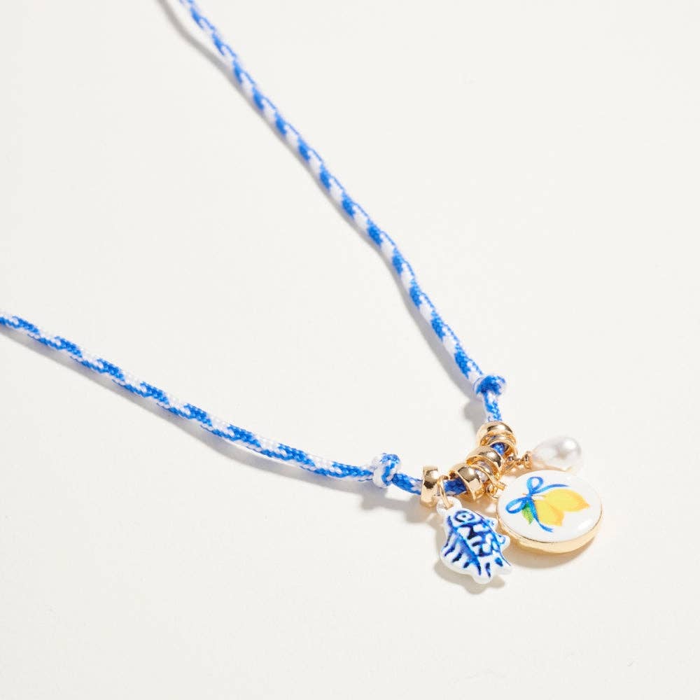 CERAMIC SARDINE FISH LEMON PEARL AMALFI NECKLACE