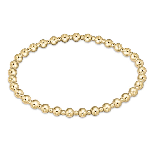 Dignity Grateful Pattern 4mm Bead Bracelet - Gold