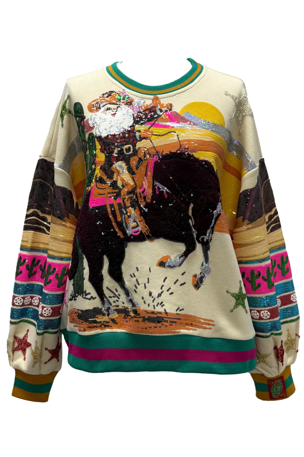 MULTI VINTAGE COWBOY SANTA SWEATSHIRT