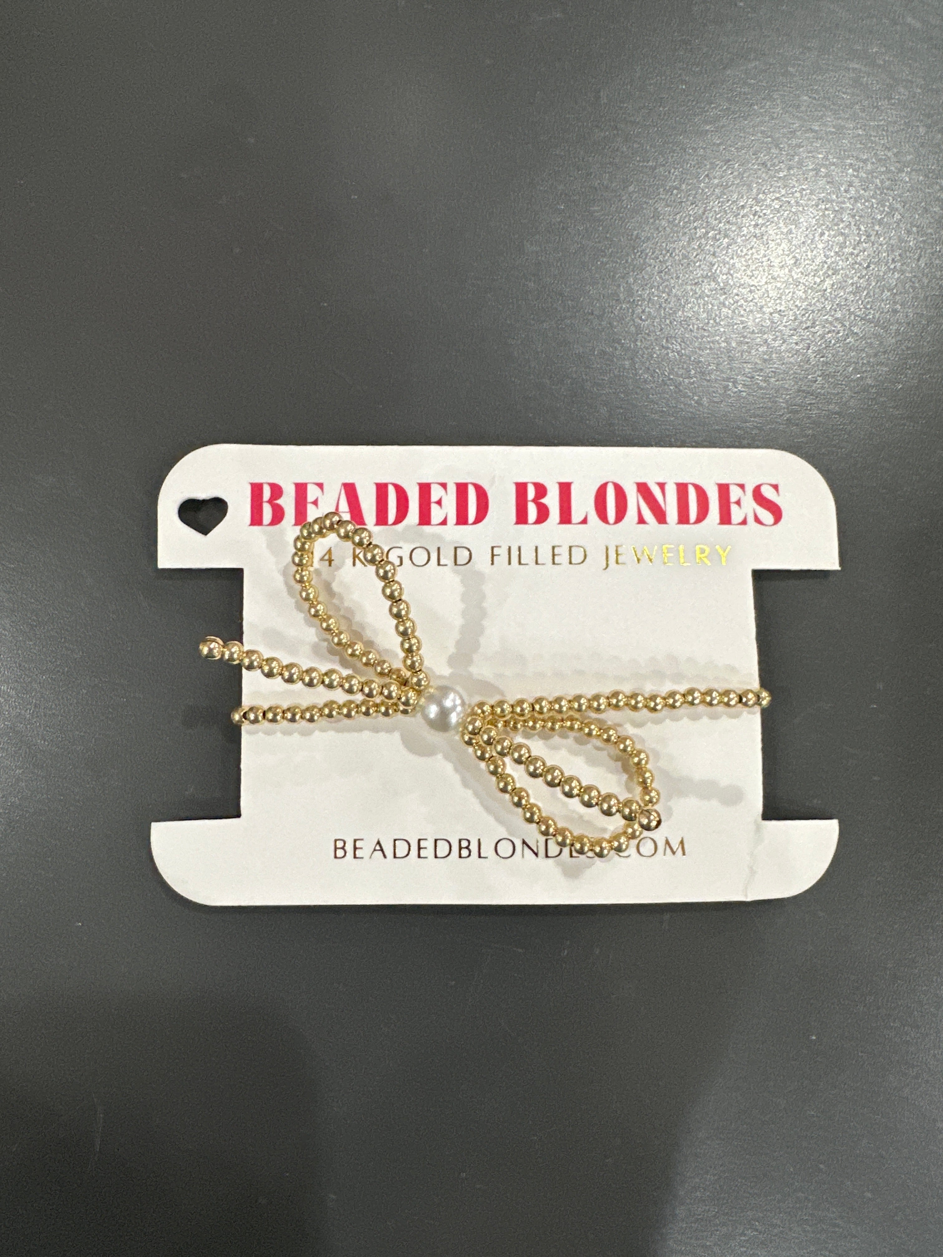 GOLD BOW BRACELET - PETITE 6.25"