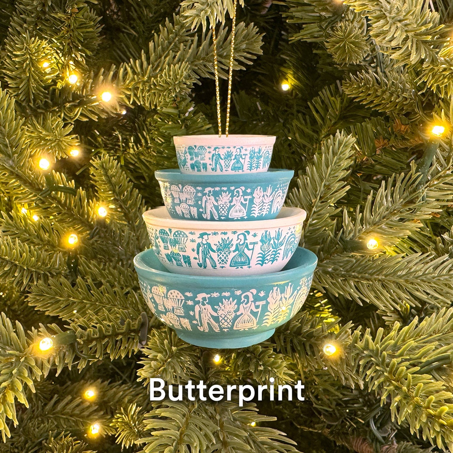 MINI PYREX-INSPIRED BOWL ORNAMENT - RETRO CHRISTMAS DECOR