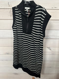 BLACK DRESS W/WHITE STRIPES