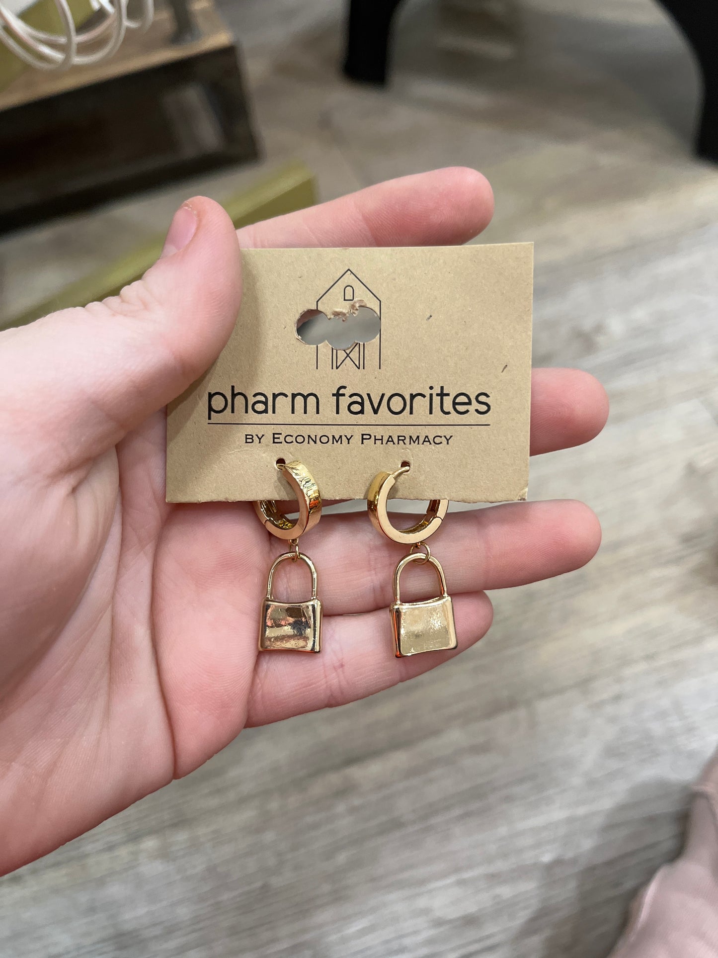 LOCK HUGGIE EARRINGS