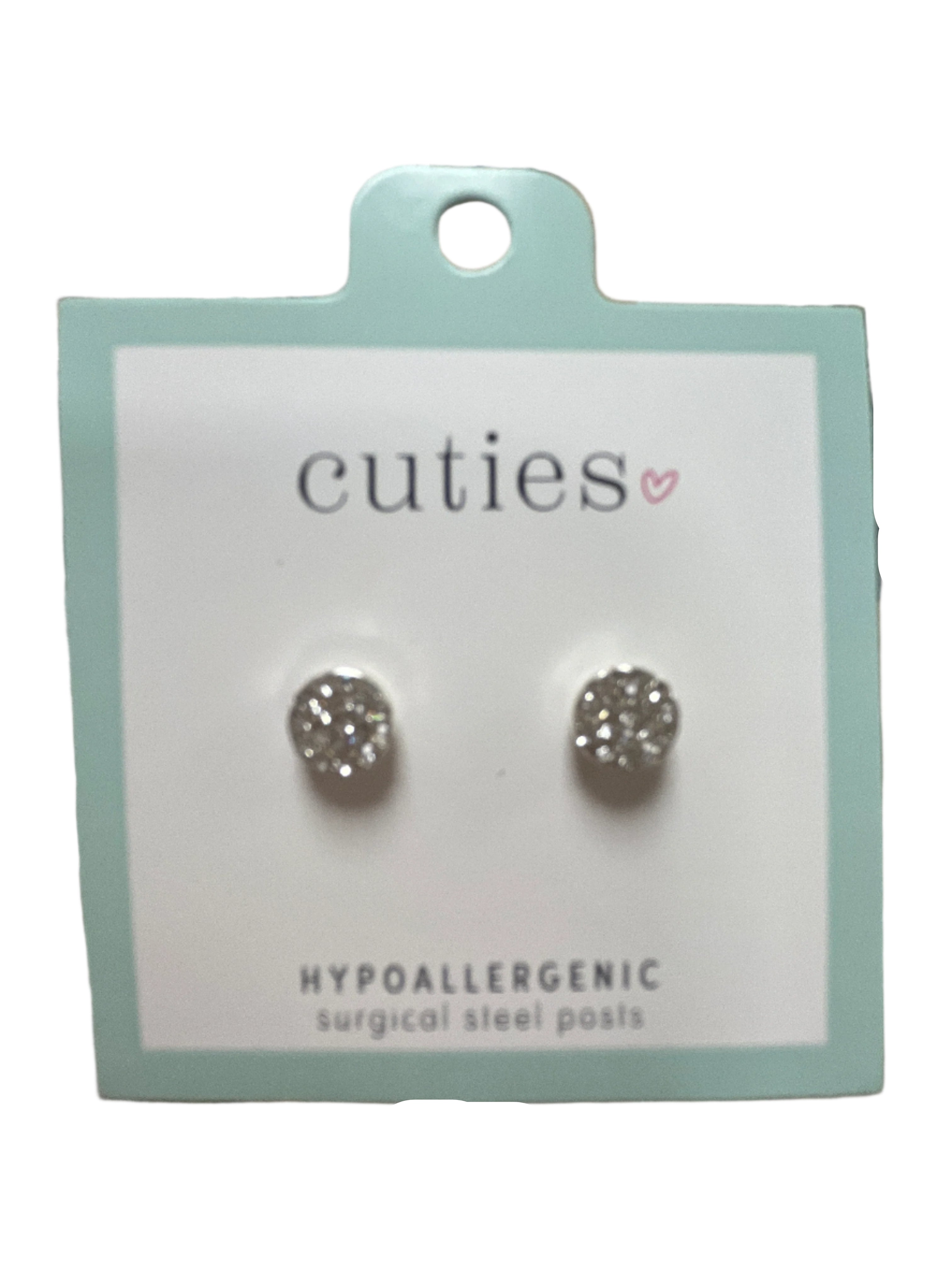 SILVER DISCS WITH CRYSTALS EARRINGS