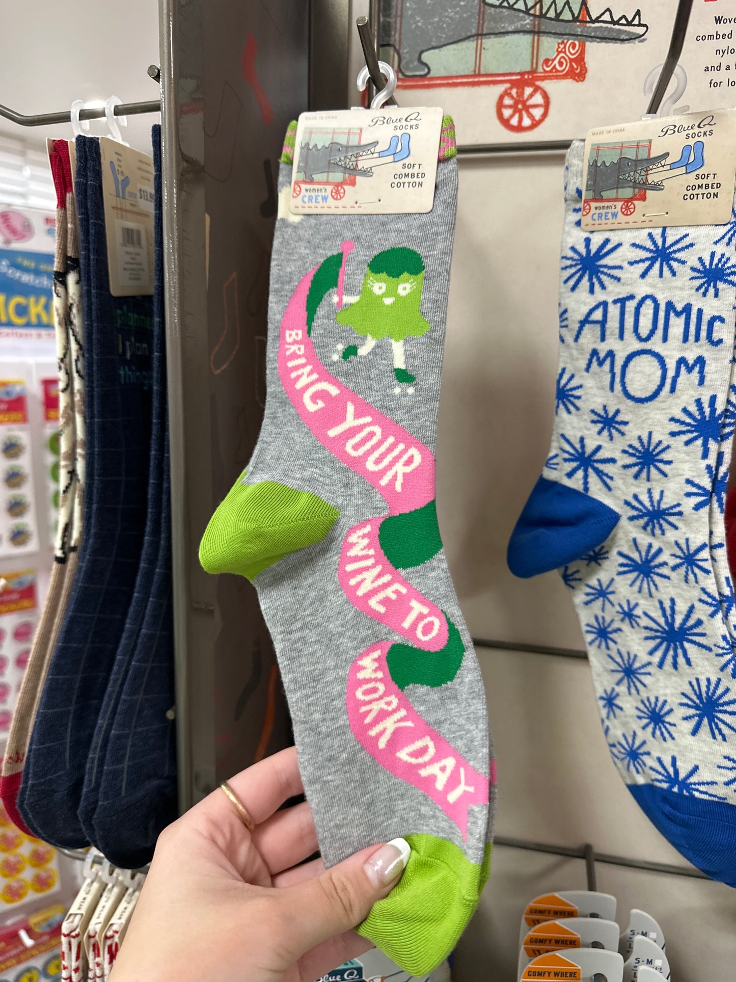 BRING WINE TO WORK - WOMEN'S CREW SOCKS