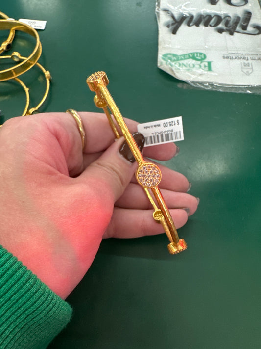 MILANO LUXE BANGLE GOLD PAVE CUBIC ZIRCONIA -L