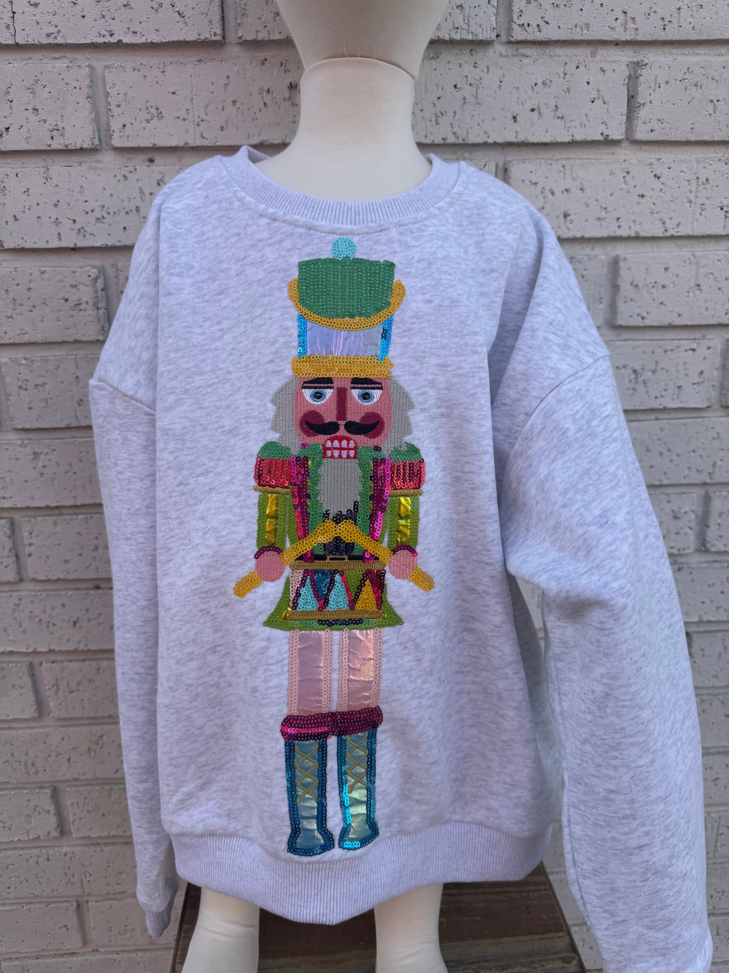 Youth Grey Colorblock Drummer Nutcracker Sweatshirt