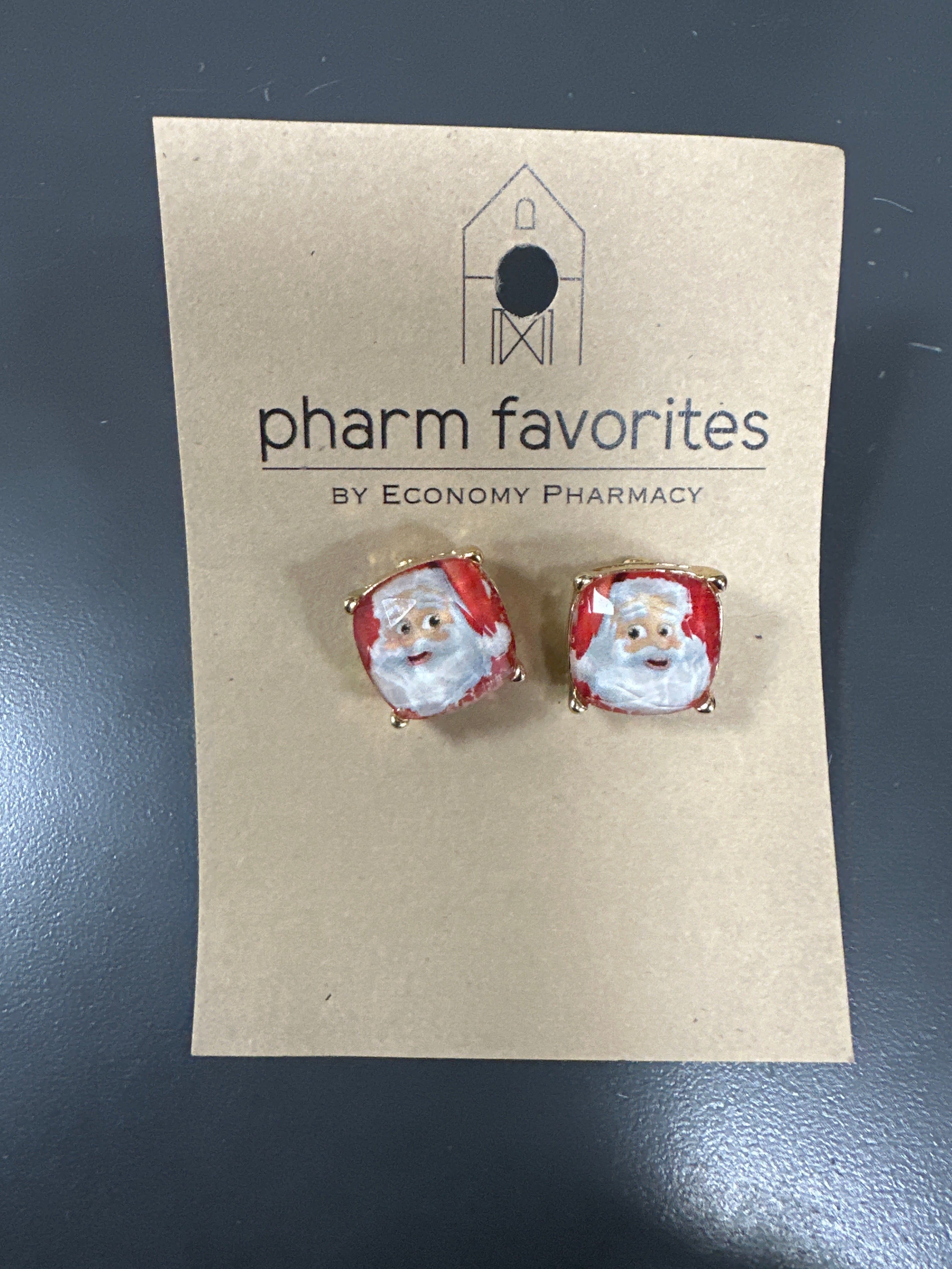 SANTA RHINESTONE STUD EARRINGS