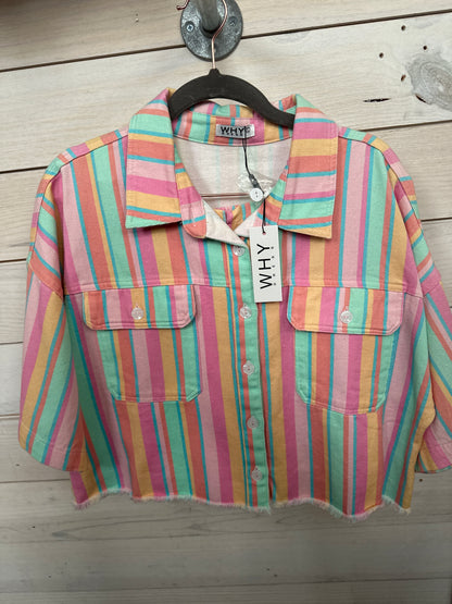 MULTICOLOR STRIPE 2PC SHORT SET
