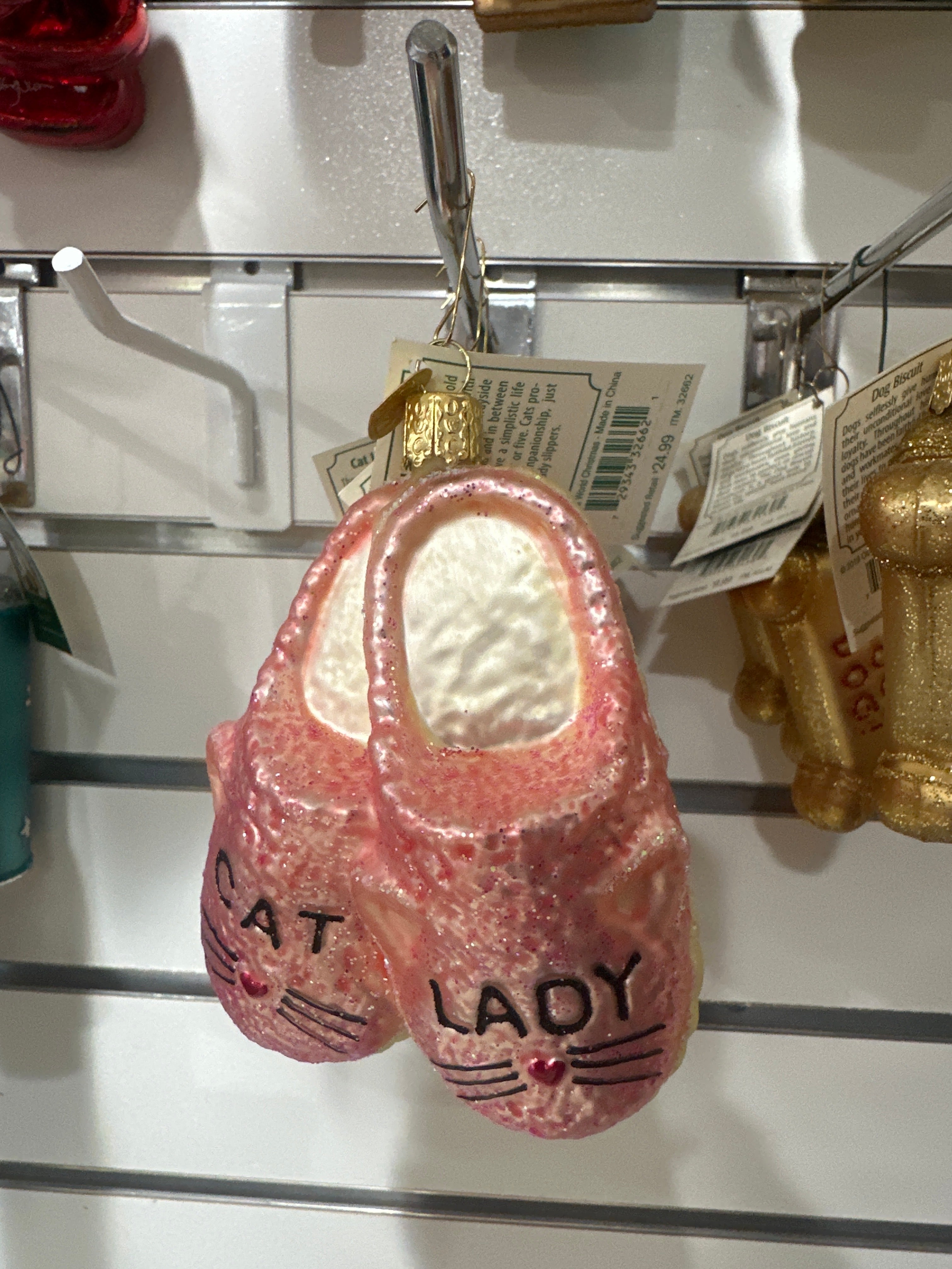 CHRISTMAS ORNAMENT - CAT LADY SLIPPERS