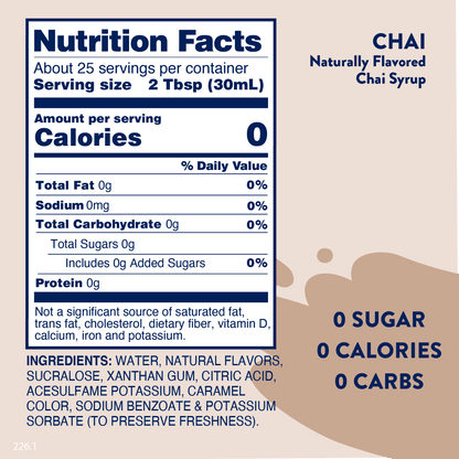 Sugar Free Chai Syrup