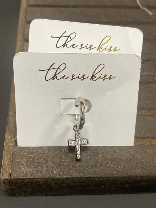 SILVER HUGGIE W/CROSS
