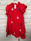 RED DRESS W/BLUE AND WHITE STARS