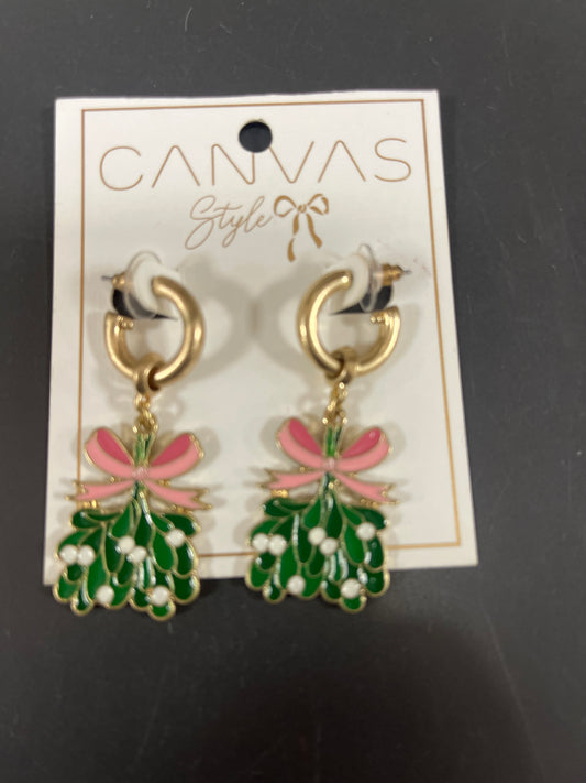 Enamel Mistletoe Earrings