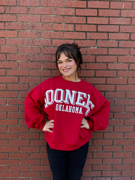 Oklahoma Sooners Crimson Semi Pro Sweatshirt