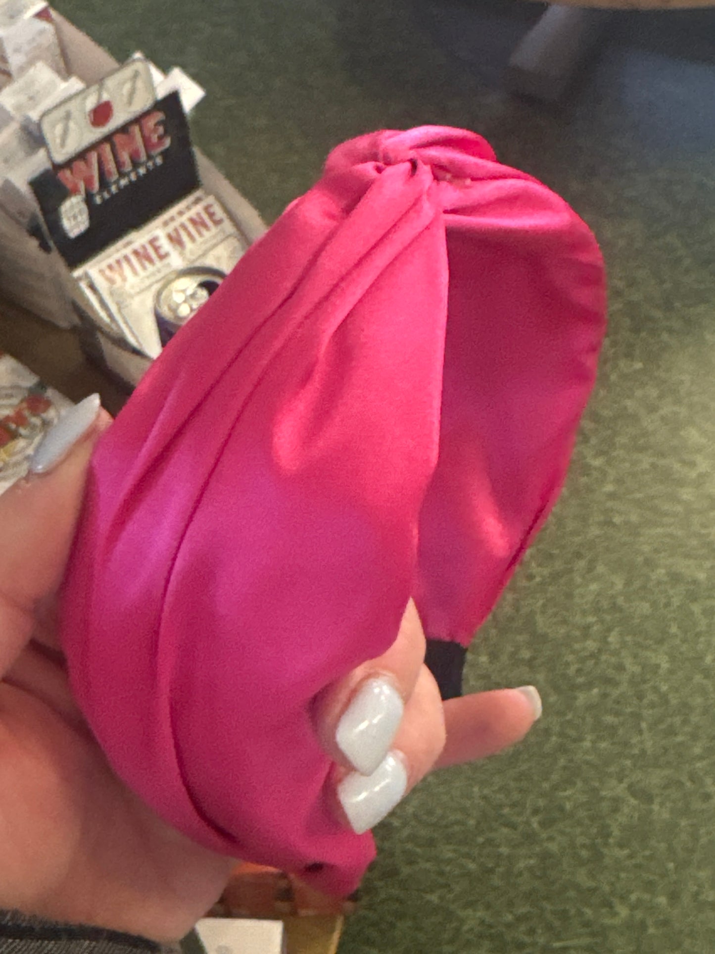 PINK SATIN HEADBAND