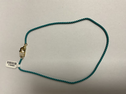 METAL COLORED LINK NECKLACE WITH PAVE LOBSTER CLAW CLASP