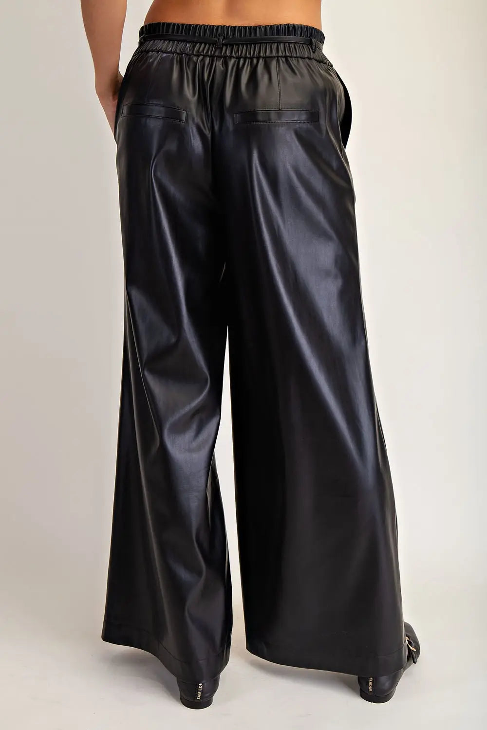 BLACK FAUX LEATHER PANTS