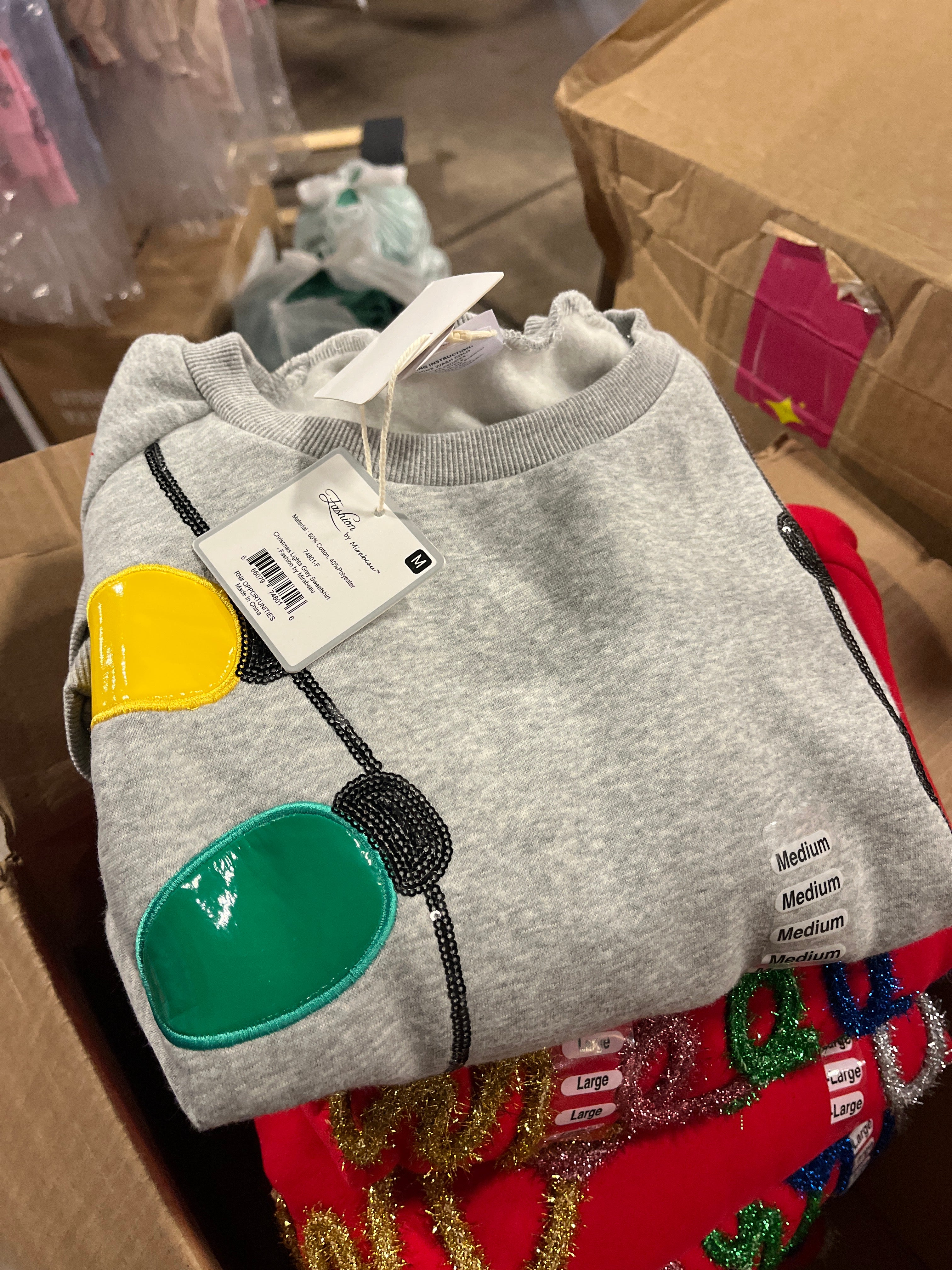 Grey Christmas Lights Sweatshirt