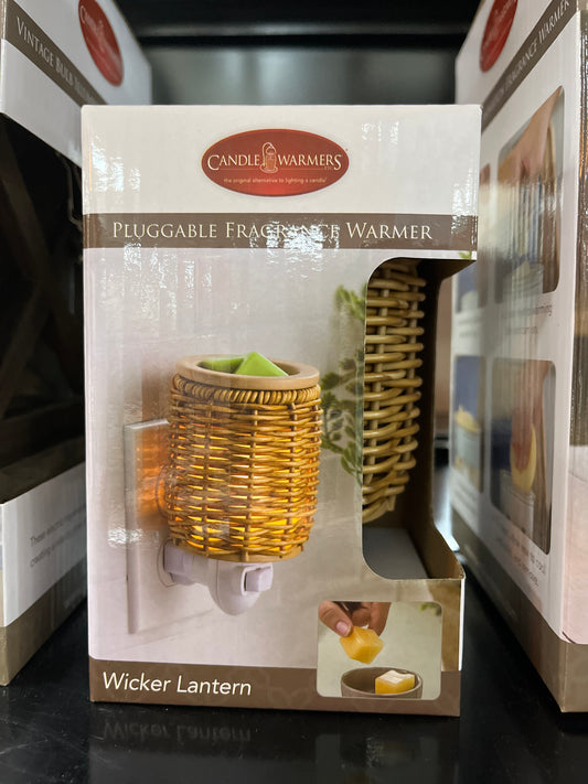 PLUGGABLE FRAGRANCE WARMER - WICKER LANTERN