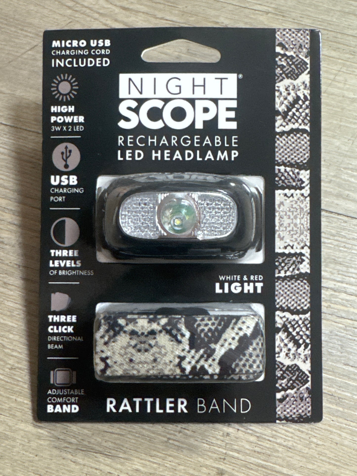 NIGHT SCOPE RECHARGEABLE HEAD LAMP - RATTLER