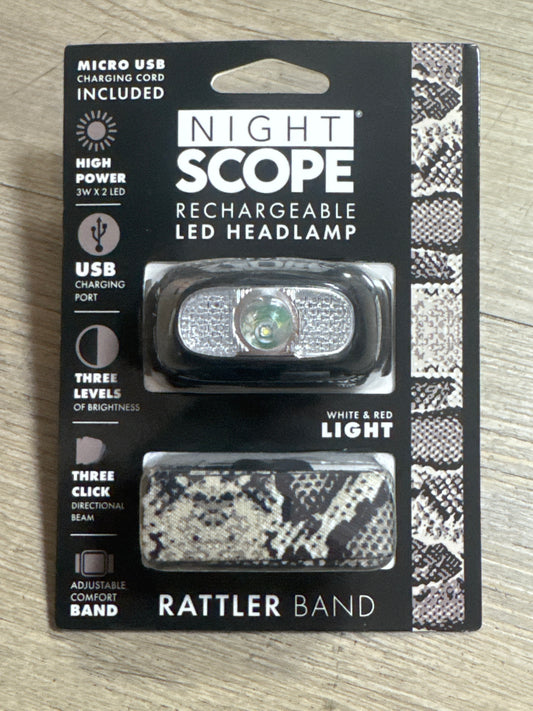 NIGHT SCOPE RECHARGEABLE HEAD LAMP - RATTLER