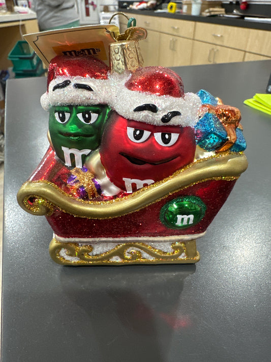 CHRISTMAS ORNAMENT - M&M SLED