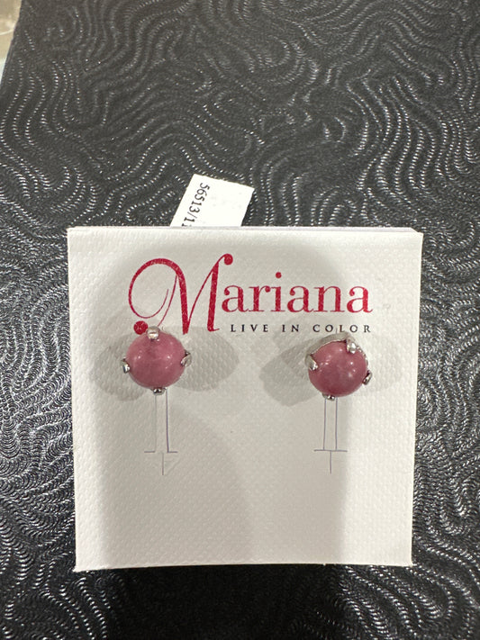 MARIANA EARR-SLVR STUDS-ROSE