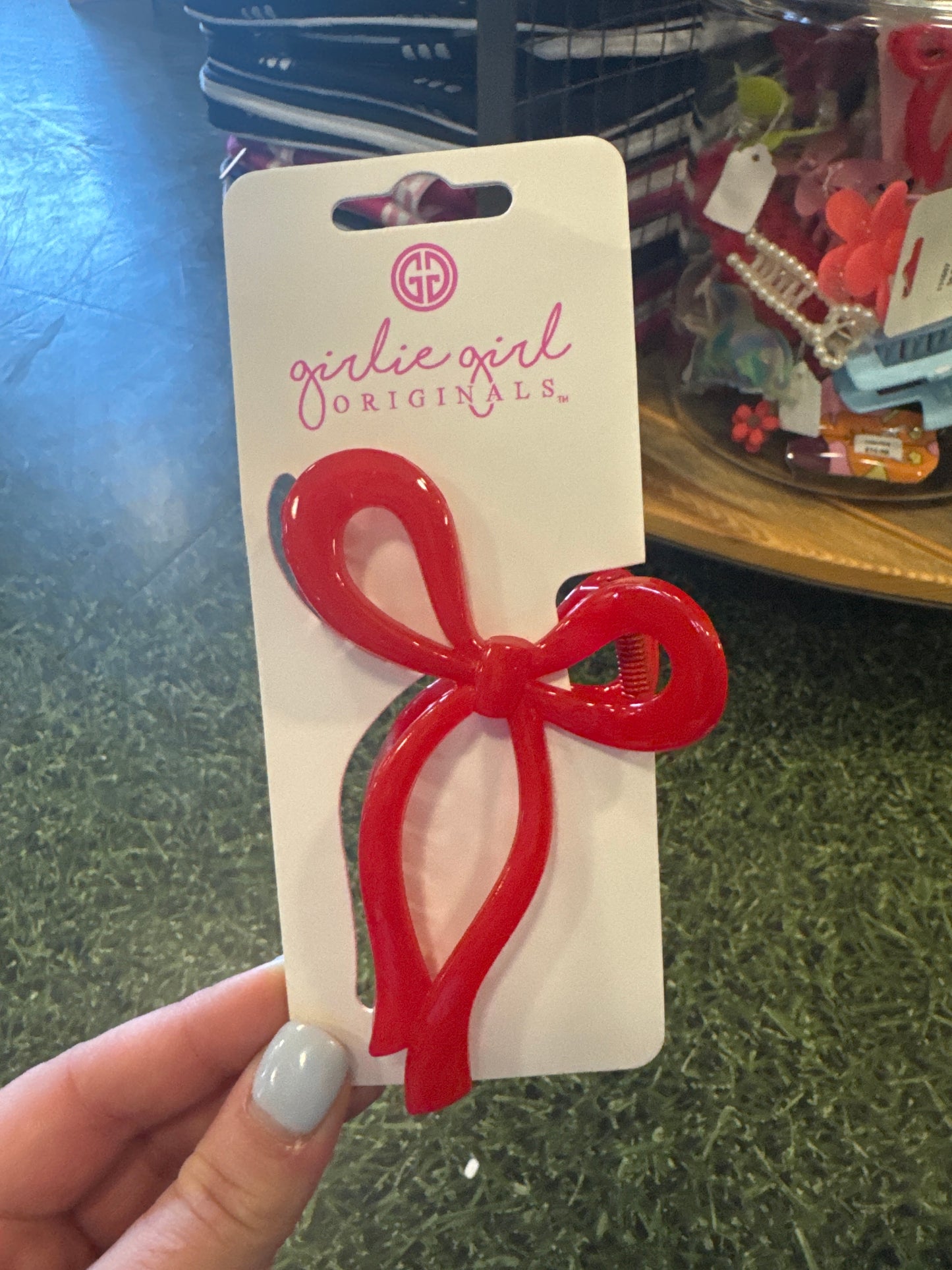 BOW CLAW CLIP - RED