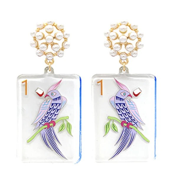 BIRD BAM MAHJONG EARRINGS