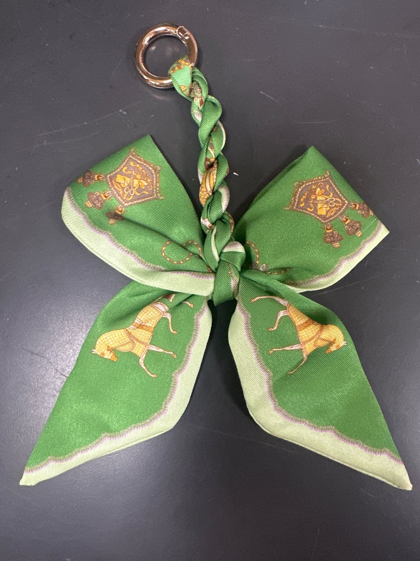 BRAIDED SCARF BOW PURSE CHARM