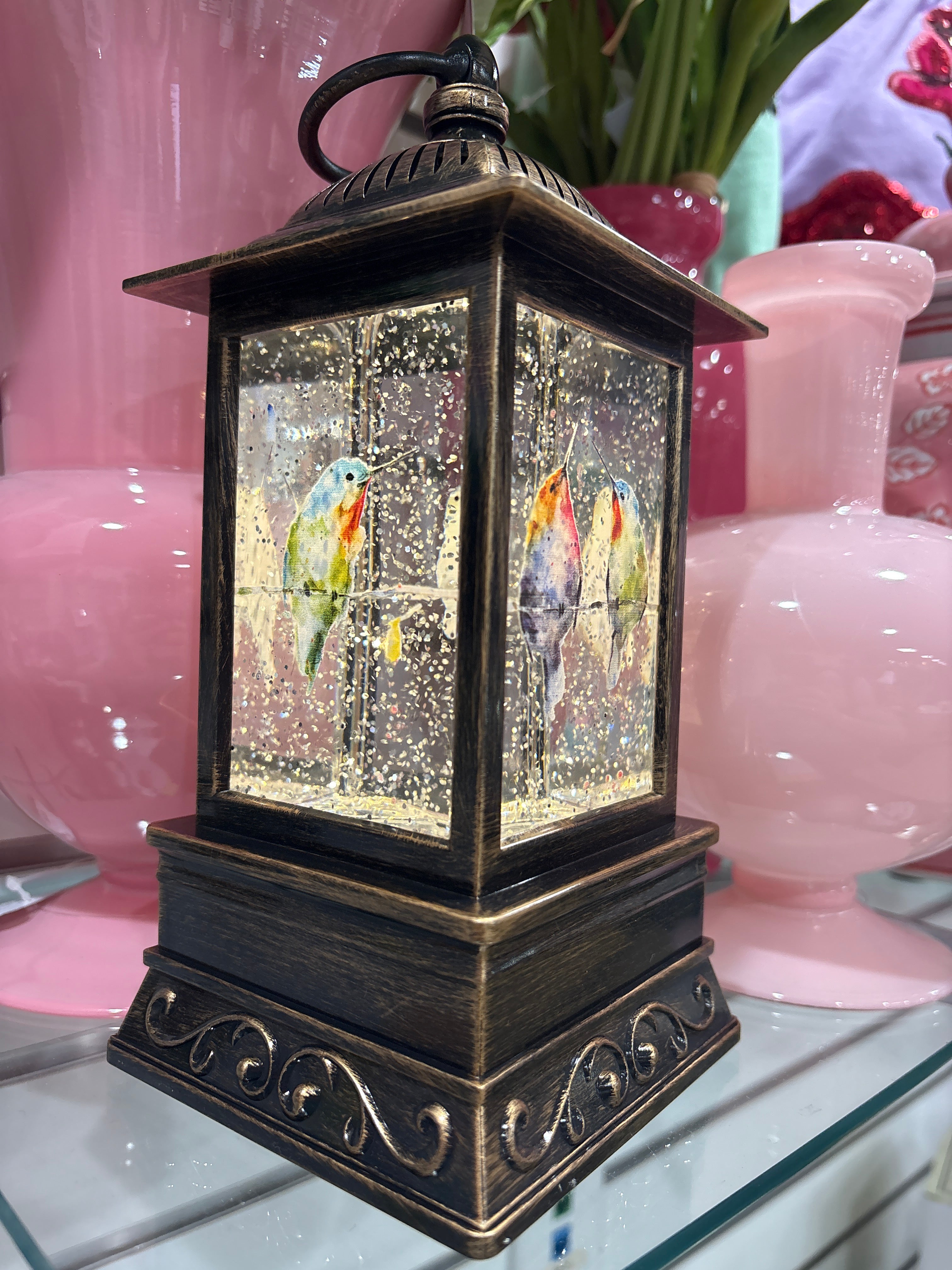Glitter Lantern - Hummingbirds