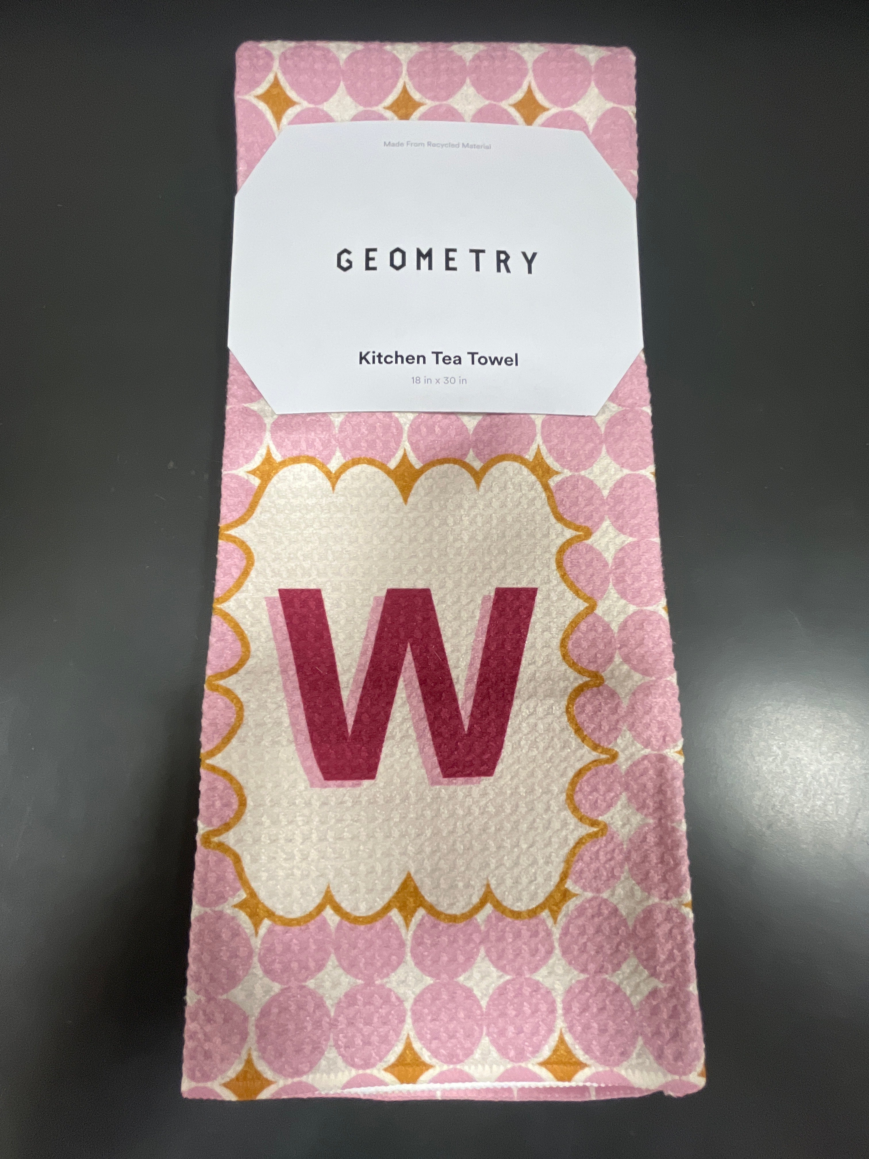 GEOMETRY KITCHEN TEA TOWEL - MONOGRAM