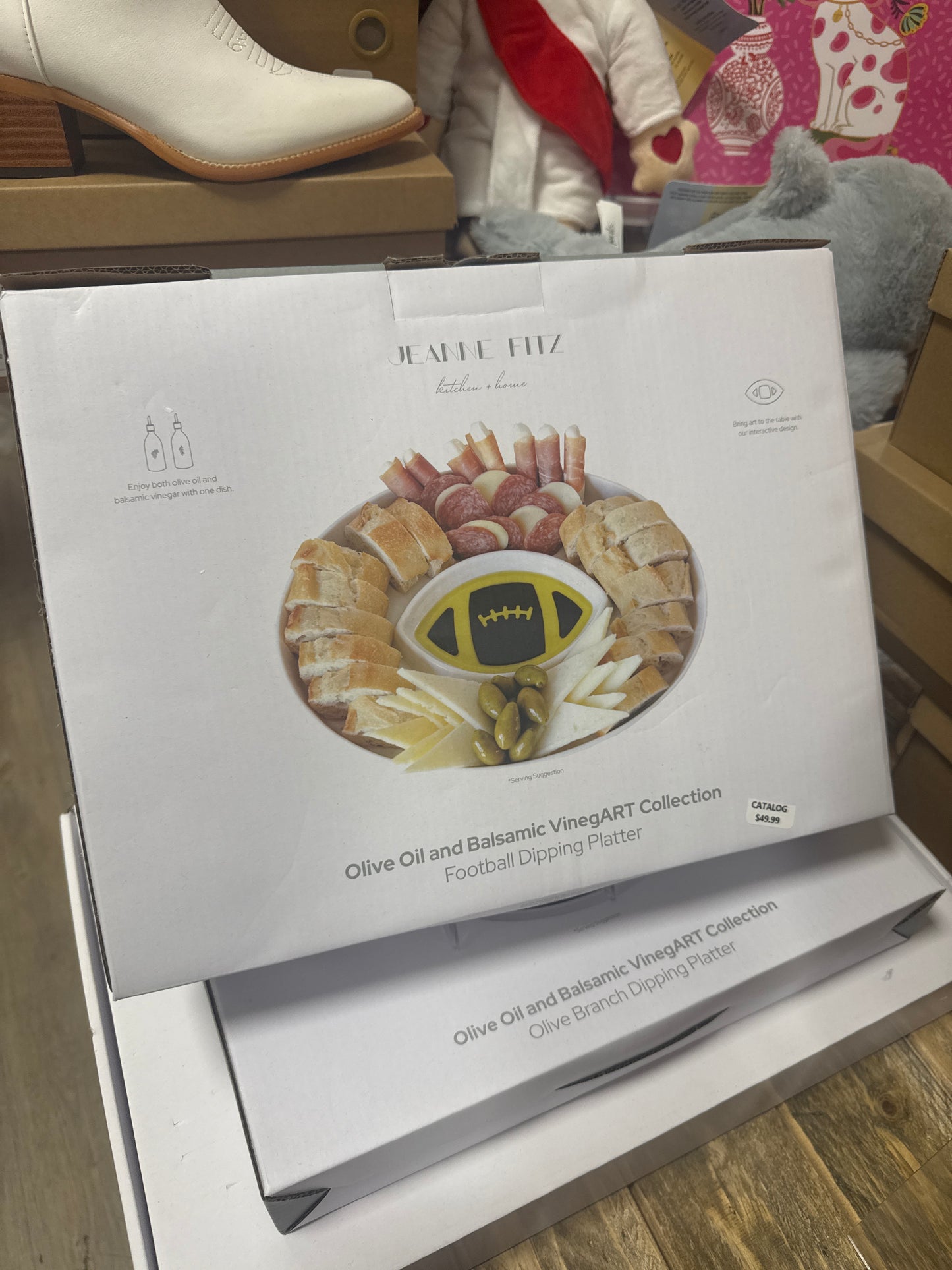 JEANNE FITZ OIL & VINEGAR DIPPING PLATTER - FOOTBALL
