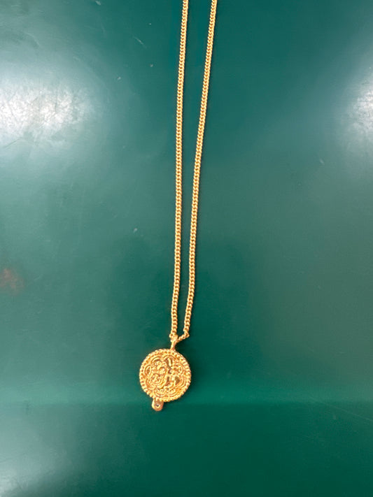 TRIESTE COIN CZ SOLITAIRE NKLC GOLD CUBIC ZIRCONIA