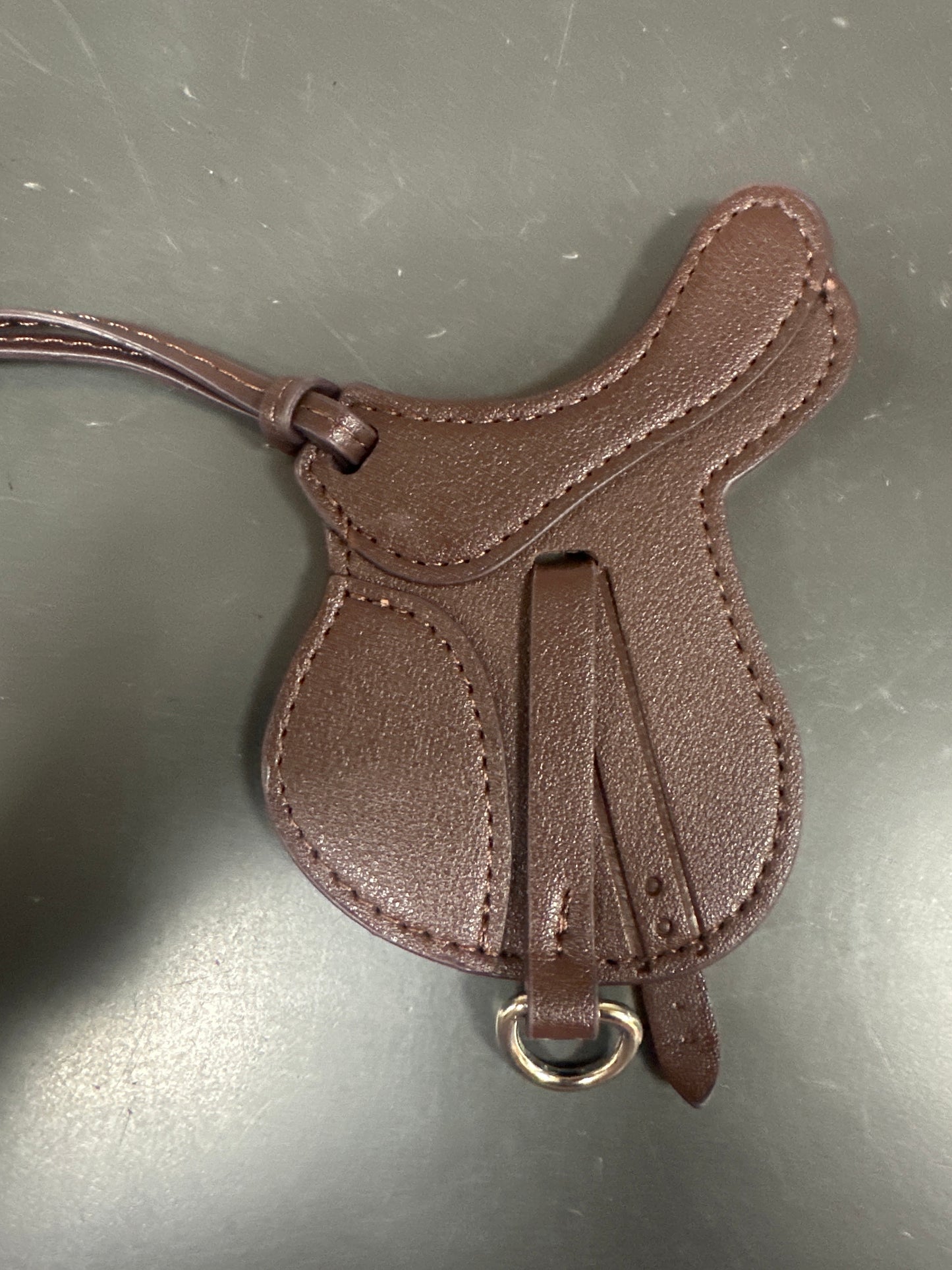 VEGAN LEATHER SADDLE PURSE CHARM