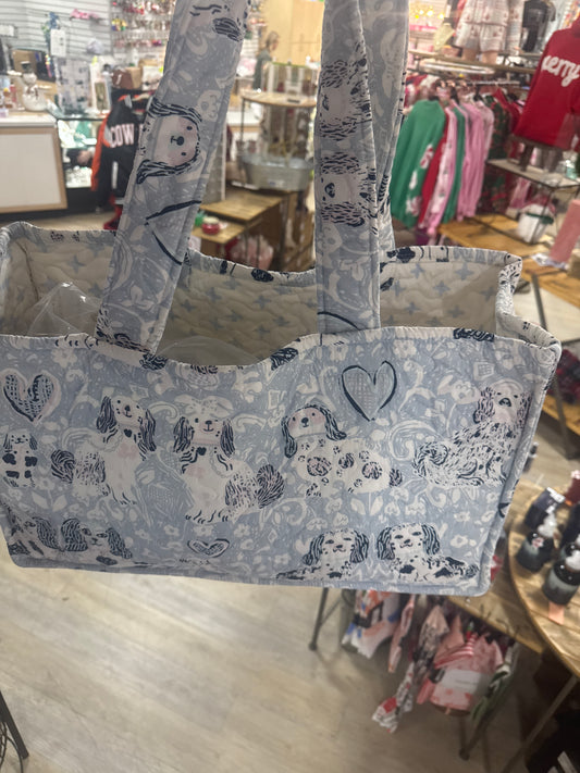 TOTE BAG - FOO DOGS LIGHT BLUE