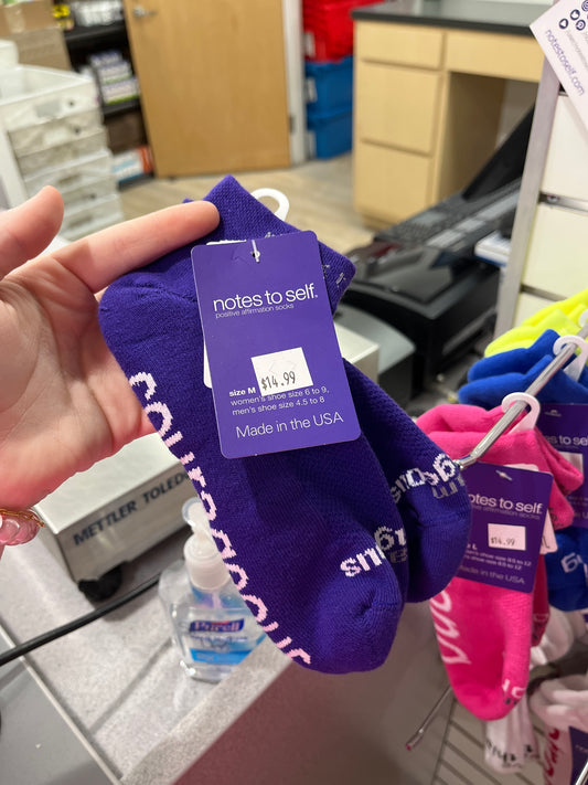 SOCKS - COURAGEOUS - PURPLE W/WHITE - M