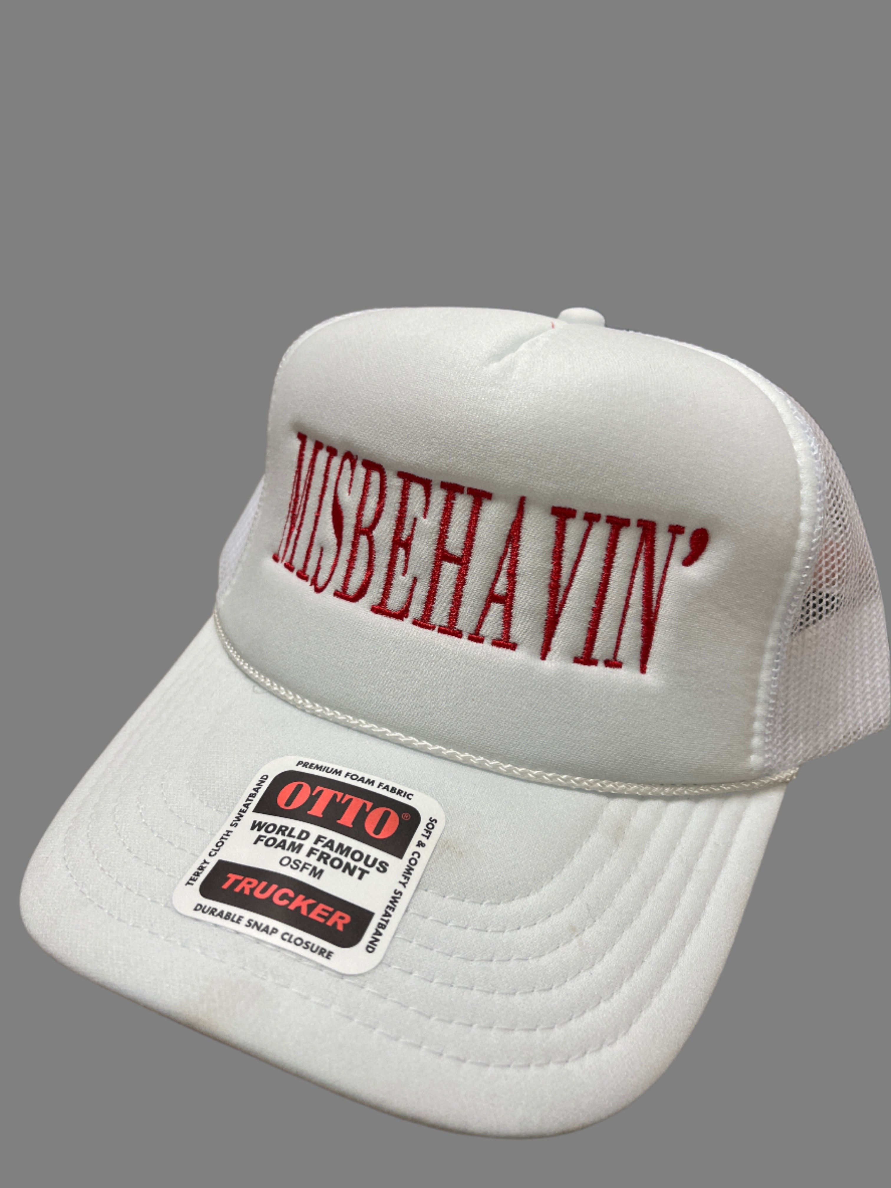 WHITE TRUCKER HAT - MISBEHAVIN'