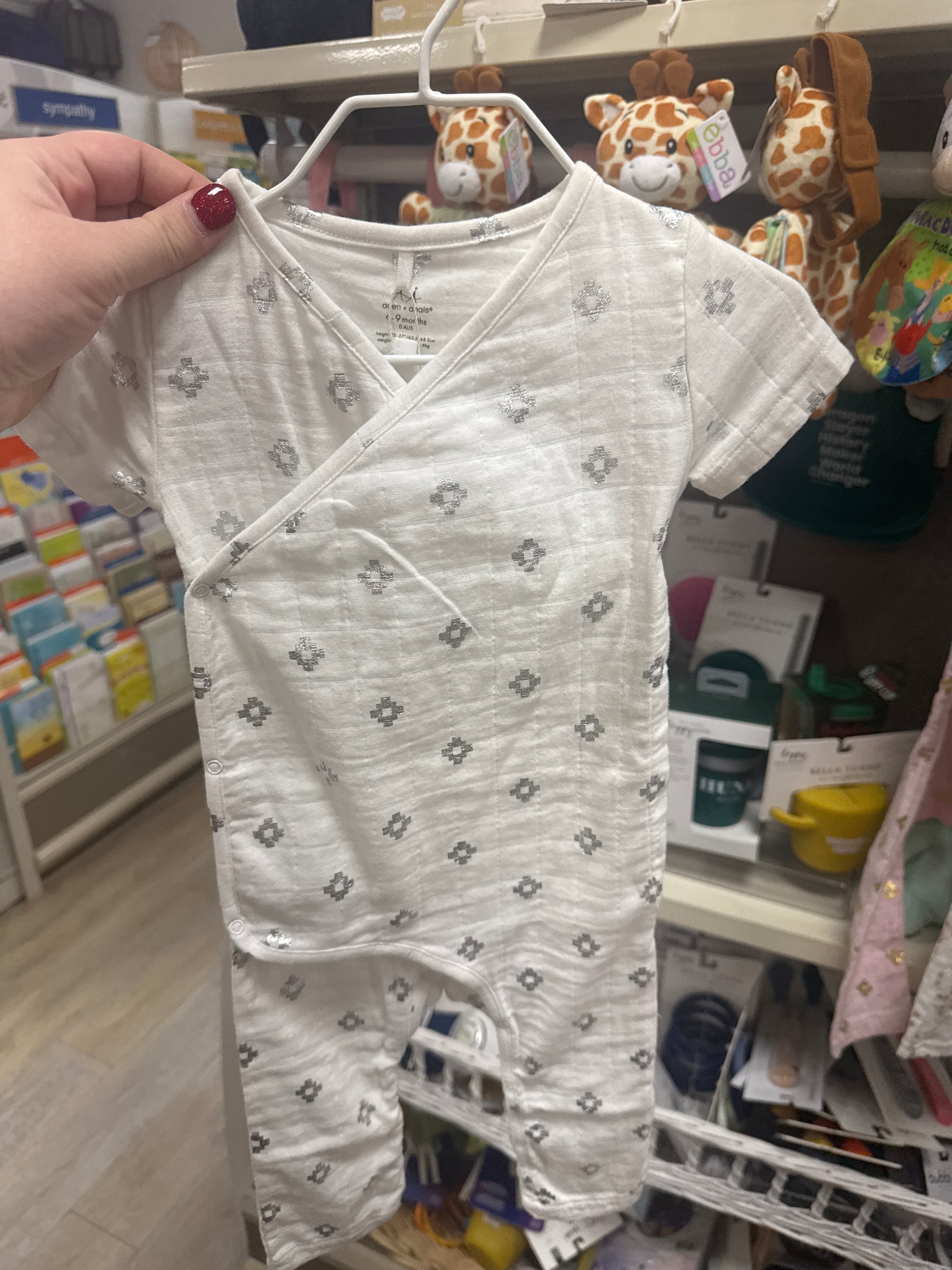 METALLIC SILVER AZTEC KIMONO ONE PIECE 6-9MONTH - Pharm Favorites by Economy Pharmacy