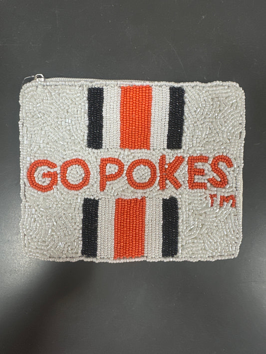 BEADED COIN POUCH - GO POKES