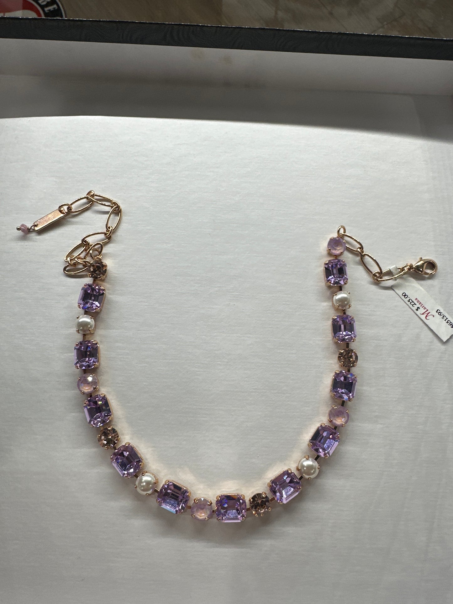 MARIANA NECKLACE-RG-SQ LAVENDER/RND PRL/PNK/APR