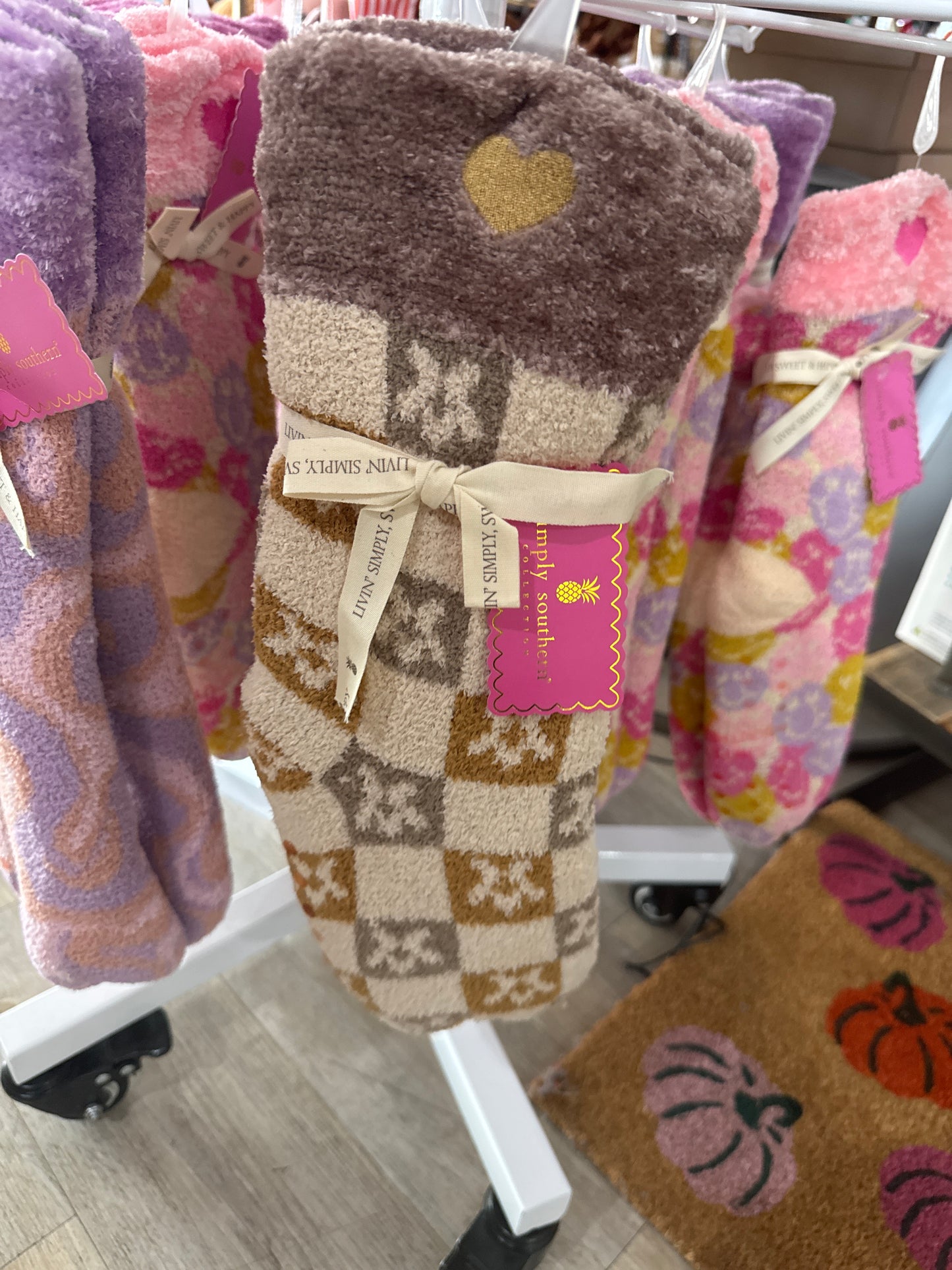 CAMPER SOCK - BROWN FLOWERS - Pharm Favorites by Economy Pharmacy