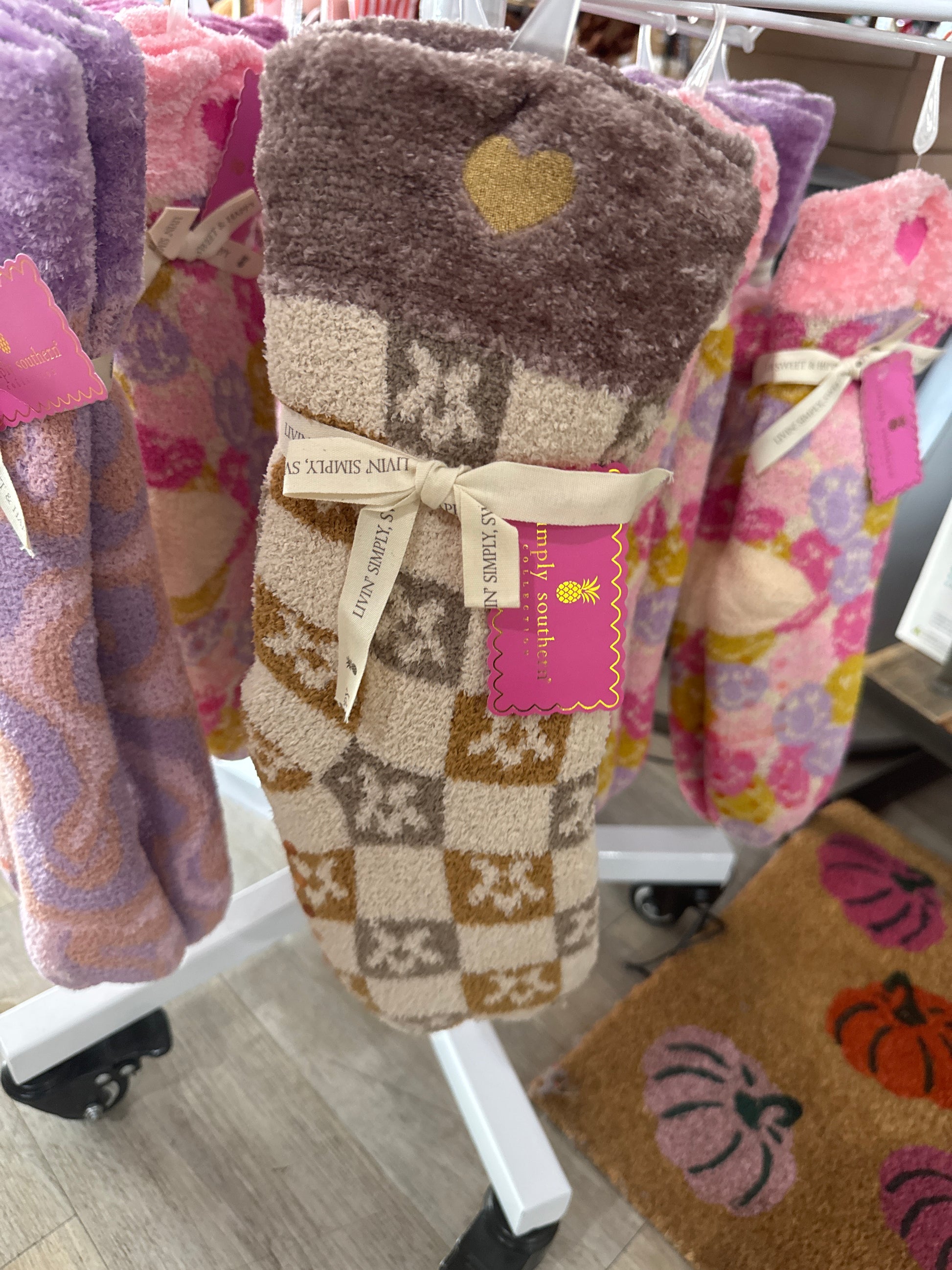 CAMPER SOCK - BROWN FLOWERS - Pharm Favorites by Economy Pharmacy