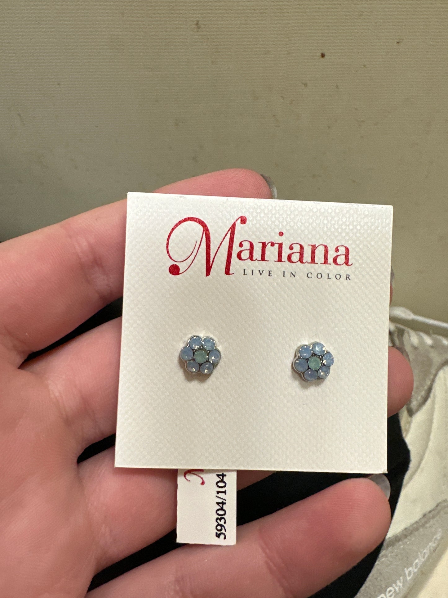 MARIANA EARRINGS - SLVR- LT BLUE FLOWER