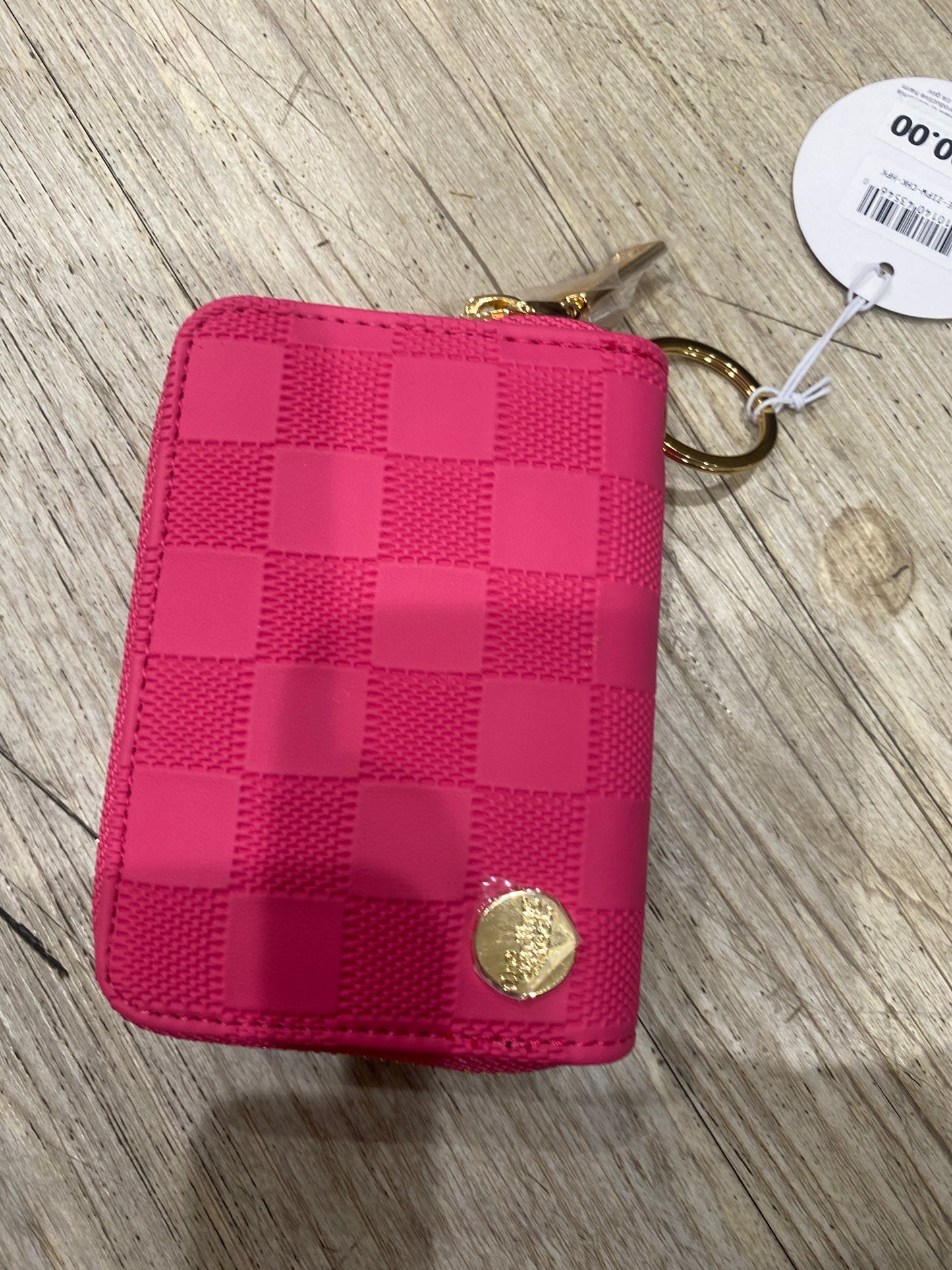 ZIP AROUND WALLET - HOT PINK CHECK